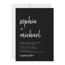 Casamento Negro E Branco Com Script Negra Moderno