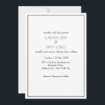 Convite Casamento Negro e Branco Elegante Minimalista<br><div class="desc">Convite para Casamento Negro e Branco Elegante minimalista. Este convite de casamento preto e branco minimalista é perfeito para um casamento minimalista,  moderno e elegante.</div>