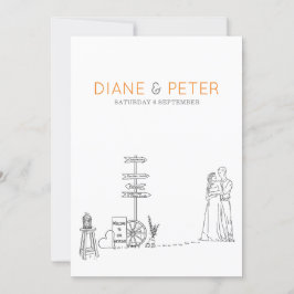 Convite Casamento Negro e Branco Minimalista do Jardim Pic