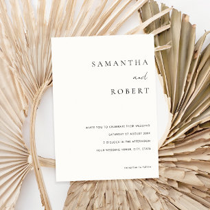 Convite Casamento Negro e Branco minimalista moderno