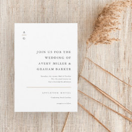 Convite Casamento Negro e Branco Moderno Elegante