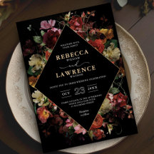 Casamento negro floral elegante