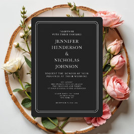 Convite Casamento Negro Formal Elegante