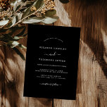 Convite Casamento Negro Minimalista Moderno<br><div class="desc">Mais Bonito Convites de Casamento na Loja Little Bayleigh!</div>
