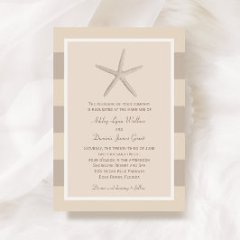 Convite Casamento Neutral de Beige Starfish
