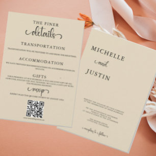 Convite Casamento Neutro Casamento QR Orçamento Tudo e
