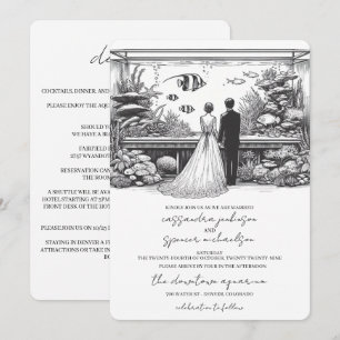 Convite Casamento no Aquário com Detalhes