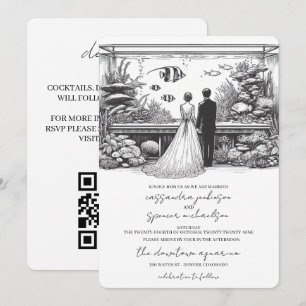 Convite Casamento no Aquário com QR Code