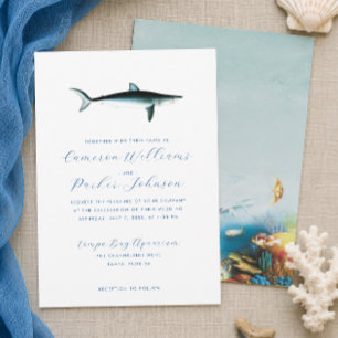 Convite Casamento no Aquário do Tubarão Azul Debaixo do Ma