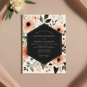 Convite Casamento no Bosque Florido de Pêssego