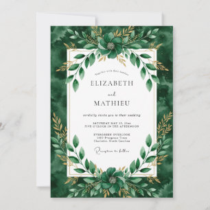 Convite Casamento no Bosque Verde Esmeralda