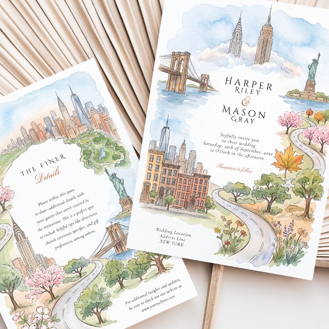Convite Casamento no Brooklyn Bridge Central Park com Pais (Criador carregado)