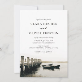 Convite Casamento no Cais do Porto de New England Nebuloso