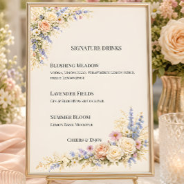 Convite Casamento no Campo de Flores Silvestres de Luxo