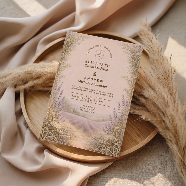 Convite Casamento no Campo de Lavanda (Criador carregado)