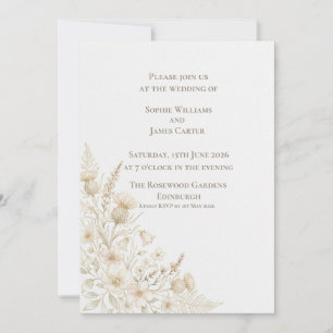 Convite Casamento no Canto Botânico de Flores Silvestres d