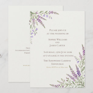 Convite Casamento no Canto de Lavanda com Sinbélgica Escoc