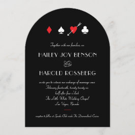 Convite Casamento no Casino Vintage Black Love Struck Las 