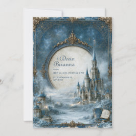 Convite Casamento no Castelo Azul Celestial