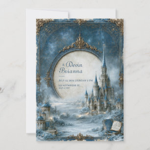 Convite Casamento no Castelo Azul Celestial
