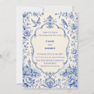 Convite Casamento no Castelo Azul Chinoiserie