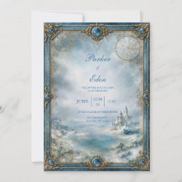 Convite Casamento no Castelo Azul Geado