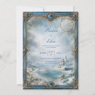 Convite Casamento no Castelo Azul Geado
