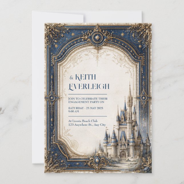 Convite Casamento no Castelo da Estrela Naval (Frente)