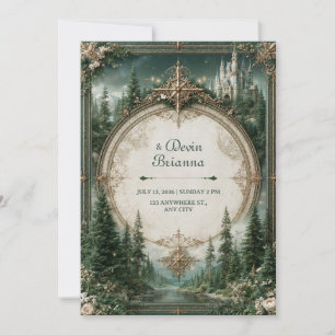 Convite Casamento no Castelo da Floresta Esmeralda