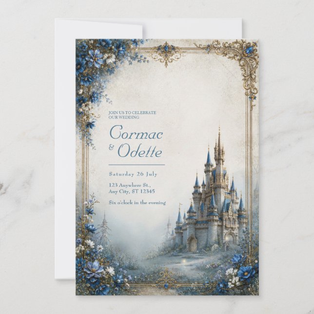 Convite Casamento no Castelo da Névoa Azul (Frente)