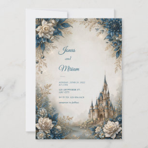 Convite Casamento no Castelo de Marfim Azul