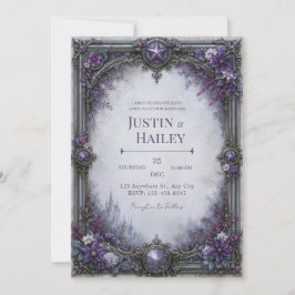 Convite Casamento no Castelo Gótico Roxo