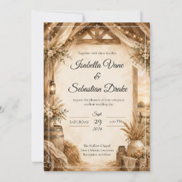 Convite Casamento no Celeiro Rústico