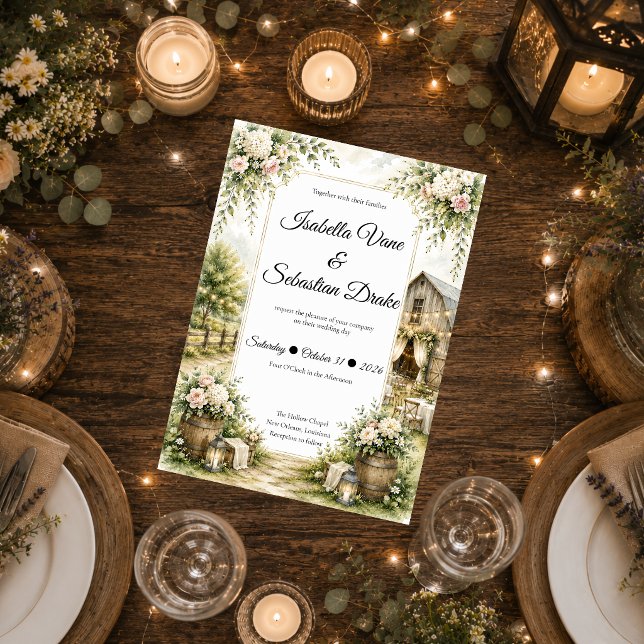 Convite Casamento no Celeiro Rústico (Criador carregado)
