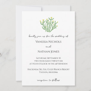 Convite Casamento no Deserto de Cholla Cactus Chlower Amar
