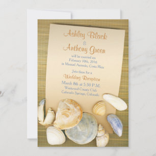 Convite Casamento no Destino Beach Shells Recepção Apenas
