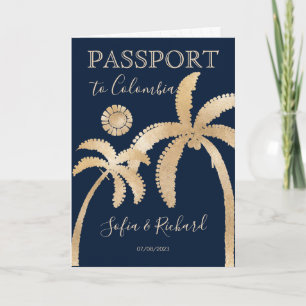 Convite Casamento no Destino da Colômbia Passaporte Código