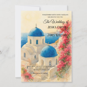 Convite Casamento no Destino da Ilha Grega de Santorini