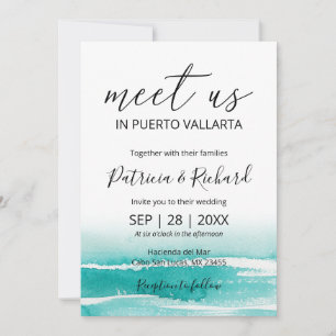 Convite Casamento no Destino da Praia Caribe com Aquarela