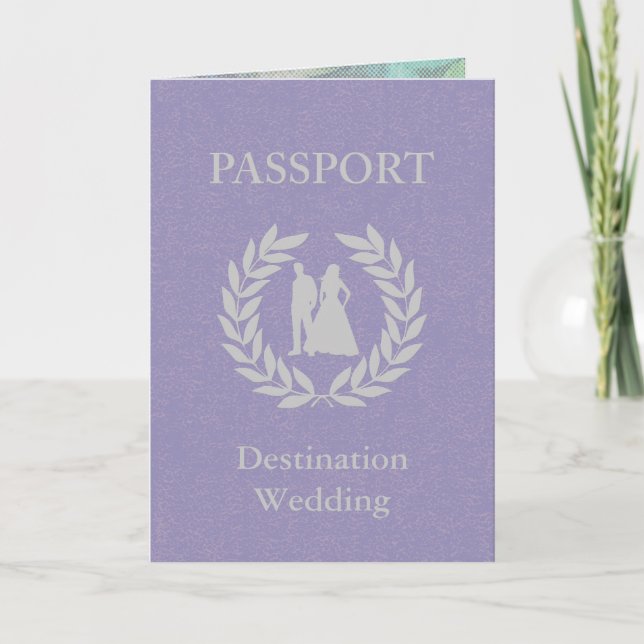 Convite casamento no destino passaporte (Frente)