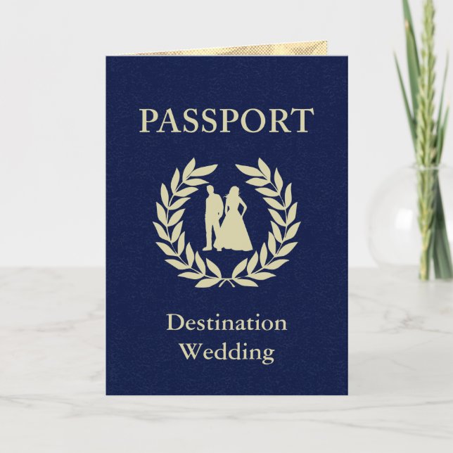 Convite casamento no destino passaporte (Frente)