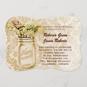 Convite casamento no estilo faroeste com jar vintage damas