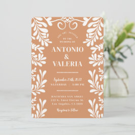 Convite Casamento no estilo Hacienda Mexicana Terracota Ta