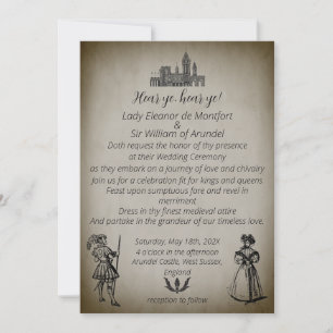 Convite Casamento no estilo Pergaminho Escuro da Renascenç