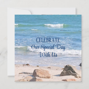 Convite Casamento no Exterior da Praia Fotográfica do Ocea