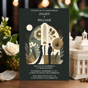 Convite Casamento no Fórum Boêmio Ousado Rápido dos Anos 7