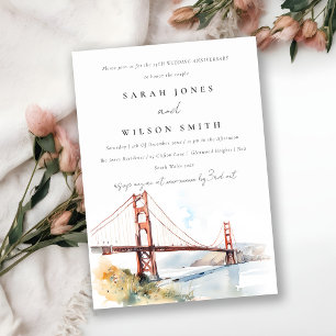 Convite Casamento no Golden Gate de São Francisco Aniversá