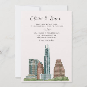 Convite Casamento no Horizonte de Austin Texas