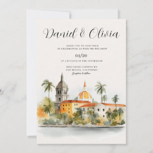 Convite Casamento no horizonte de Cartagena Colômbia
