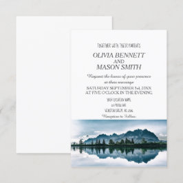 Convite Casamento no interior do Lago Montanha Winter Rock